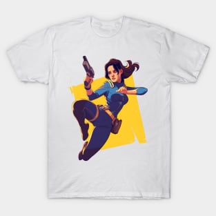 Vault Dweller in Action - Post Apocalyptic T-Shirt